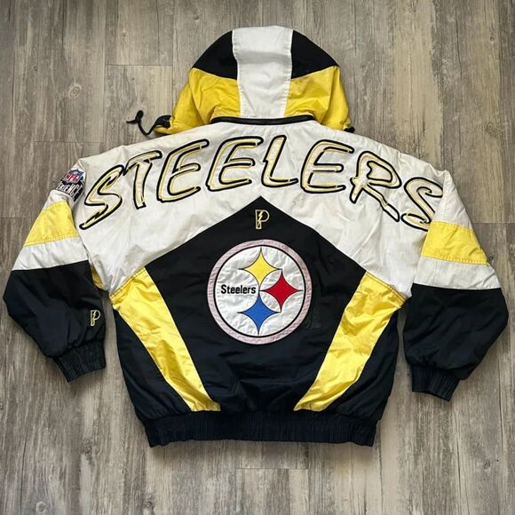 Vintage Pittsburgh Steelers Pro Player Graffiti Spellout Jacket Size M - Picture 6 of 9